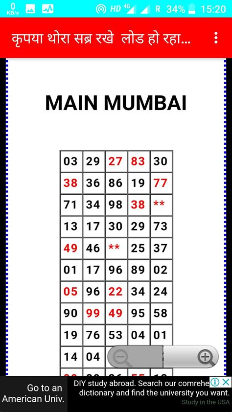 bombay main bazar chart|main bazar result chart.